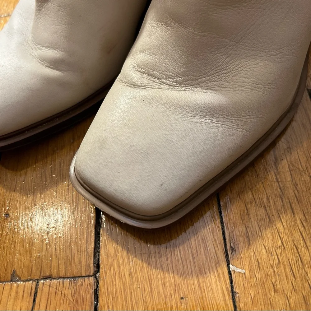 Franco Sarto Cream Leather Heeled Stevie Boots - Picture 8 of 11